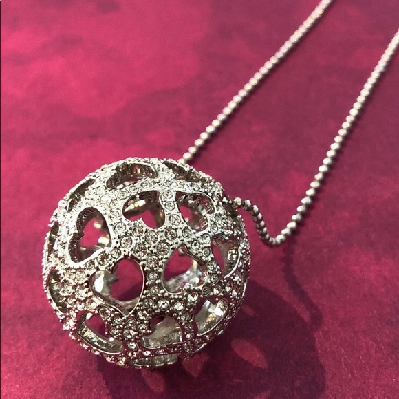 Swarovski Jewelry - Swarovski Heart Ball necklace, embedded crystals